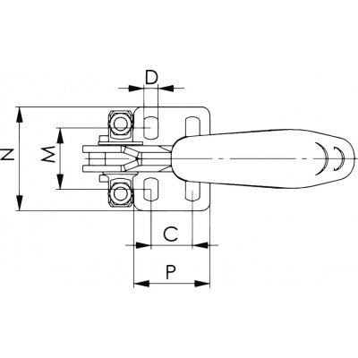 Tahová upínka s uzávěrem 6847V vertikální tah rozměr 2 AMF - obrázek