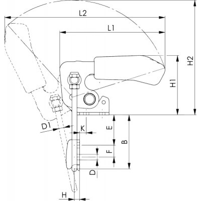 Tahová upínka s uzávěrem 6847V vertikální tah rozměr 3 AMF - obrázek