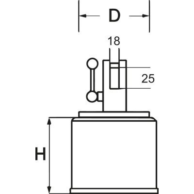 Hrncový magnet přítlačný závit 44mm FORTIS - obrázek