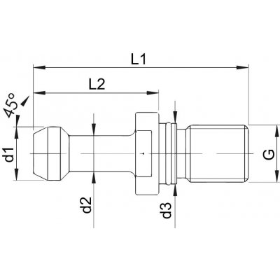 Utahovací čep Hurco/HAAS SK40 45° FORMAT - obrázek