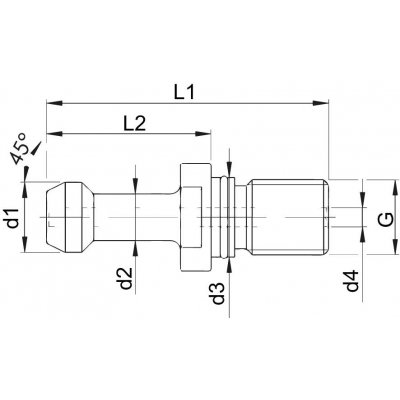 Utahovací čep Hurco/HAAS SK40 45° vnitřní chlazení FORMAT - obrázek