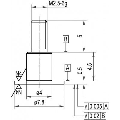 Měřicí snímač ocel talíř 7,8x0,5mm KÄFER - obrázek