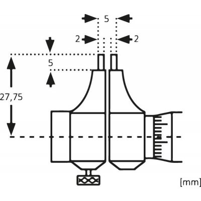 Dutinový mikrometr měřicí plochy tvrdokov 5-30mm FORTIS - obrázek