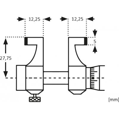Dutinový mikrometr měřicí plochy tvrdokov 50-75mm FORTIS - obrázek