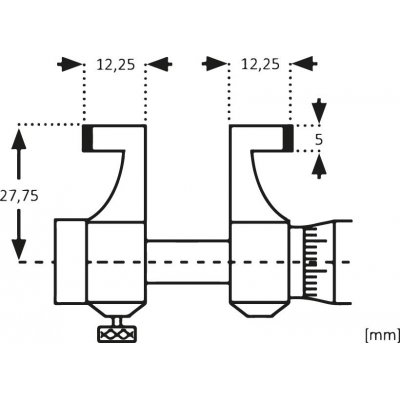 Dutinový mikrometr měřicí plochy tvrdokov 75-100mm FORTIS - obrázek