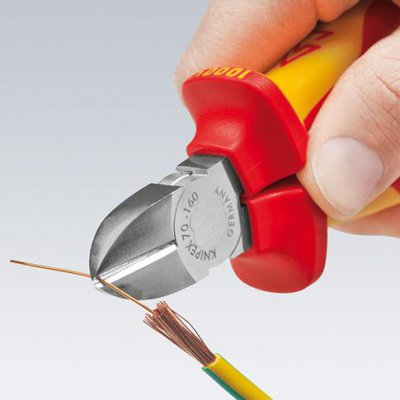 Boční štípací kleště VDE TT s vícesložkovými rukojeťmi 160 mm, KNIPEX - obrázek