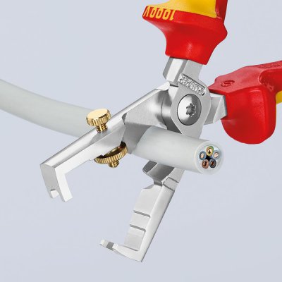 Odizolovací kabelové nůžky VDE s vícesložkovými rukojeťmi 180 mm 50 mm2 KNIPEX - obrázek