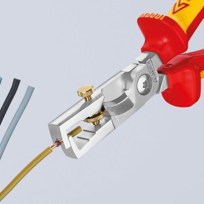 Odizolovací / kabelové nůžky VDE a vícesložkové návleky 180mm qmm KNIPEX - obrázek