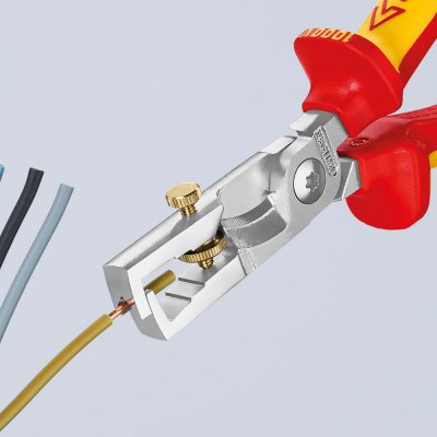 Odizolovací kabelové nůžky VDE s vícesložkovými rukojeťmi 180 mm 50 mm2 KNIPEX - obrázek