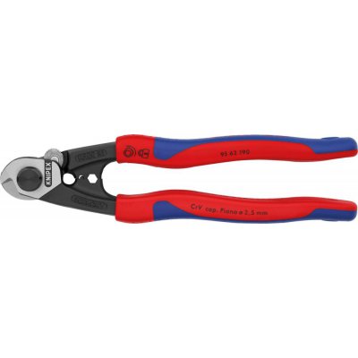 Nůžky na drátěná lana leštěné 2-složkové návleky 190mm KNIPEX