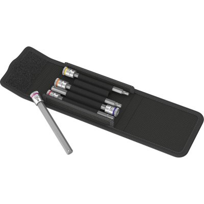 Sada šroubovákových hlavic 1/4", vnit. šestihran s přidrž. funkcí 4-8x100 mm, 5 ks, Wera