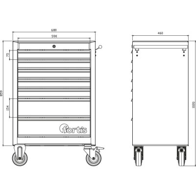 Dílenský vozík 760x460x1000mm FORTIS - obrázek
