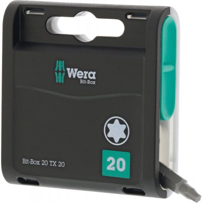 Velké balení bitů v dávkovači T20 x 25 mm, tvrdý typ, 20 ks Wera