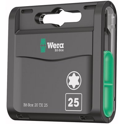 Velké balení bitů v dávkovači T25 x 25 mm, tvrdý typ, 20 ks Wera