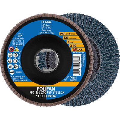 Lamelový brusný kotouč X-LOCK STEELOX K40PSF 125 mm Pferd