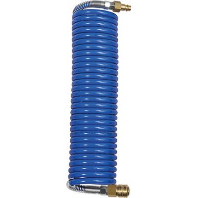 Spirálová hadice a spojka a vsuvka PA modrá, jmenovitá světlost 7,2 8x6mm, 7,5m RIEGLER