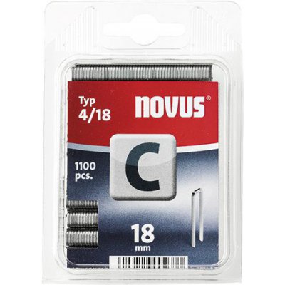 Spona s úzkým dříkem C typ 4/18 mm Novus, balení 1100 ks