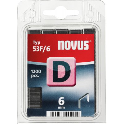 Spona z plochého drátu D typ 53F/6 mm zn Novus, balení 1200 ks