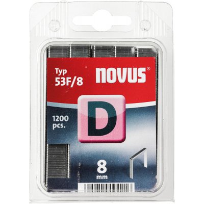 Spona z plochého drátu D typ 53F/8 mm zn Novus, balení 1200 ks