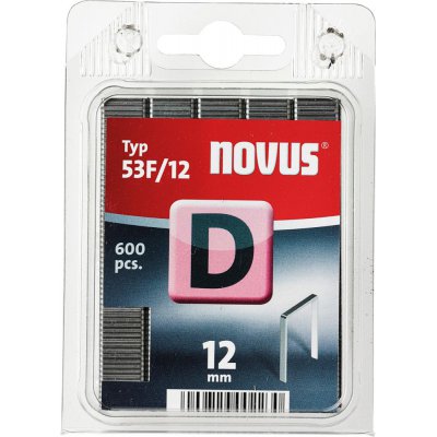 Spona z plochého drátu D typ 53F/12 mm zn Novus, balení 600 ks
