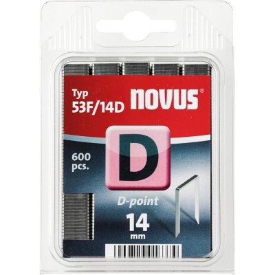 Spona z plochého drátu D typ 53F/14 mm zn Novus, balení 600 ks