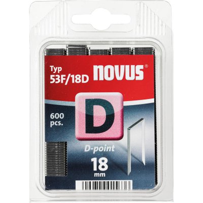 Spona z plochého drátu D typ 53F/18 mm zn Novus, balení 600 ks