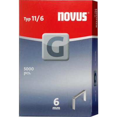 Spona z plochého drátu G typ 11/6 mm zn Novus, balení 5000 ks