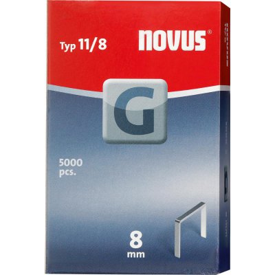 Spona z plochého drátu G typ 11/8 mm zn Novus, balení 5000 ks