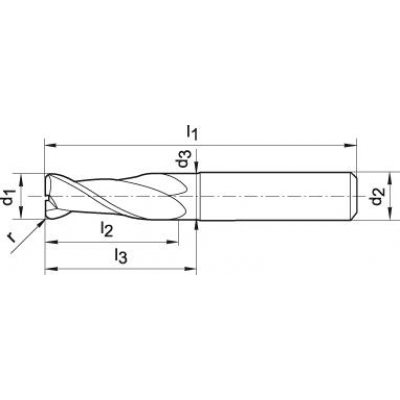 Toroidní fréza tvrdokov 8/2,0 mm Z2 krátká HA TA-C FORMAT GT - obrázek
