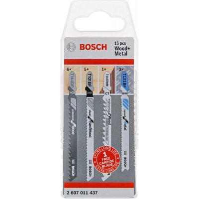 Sada pilových listů pro přímočaré pily na dřevo a kov 15 ks Bosch