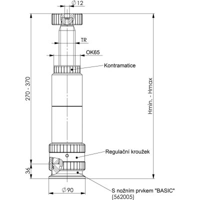 Šroubovací podpěra 6425S-406 mm AMF - obrázek