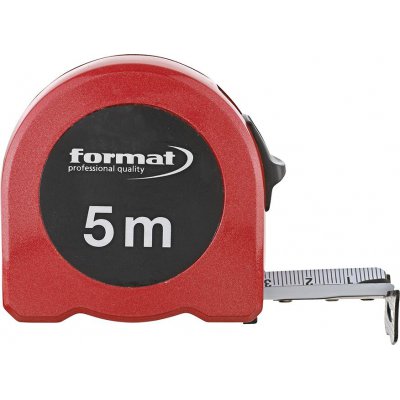 Hliníkové kapesní měřící pásmo 5 m x 25 mm bílé FORMAT
