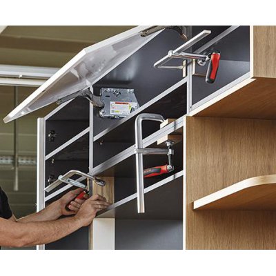 Celoocelová šroubová svěrka s 2-složkovou rukojetí 300x120 mm sklápěcí rukojeť Bessey - obrázek