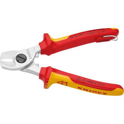 Kabelové nůžky VDE s vícesložkovými rukojeťmi 165 mm s pojistným očkem Knipex - obrázek
