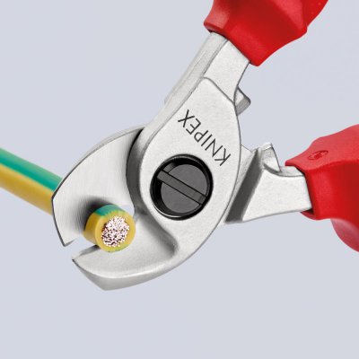 Kabelové nůžky VDE vícesložkové návleky 165mm s připevňovacím okem KNIPEX - obrázek