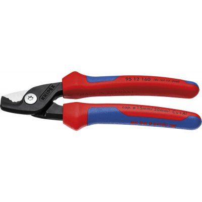 Kabelové nůžky s vícesložkovými rukojeťmi 160 mm úzký tvar hlavy KNIPEX