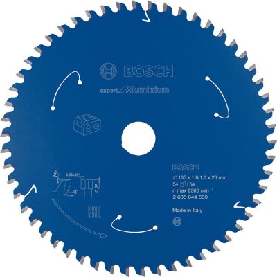 List kotoucové pily HM 165x1,8/1,3x20 Z54 BoschExpert for Alu