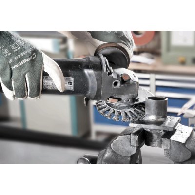 Miskový kartáč ocelový drát 100 x 12 mm spletený 0,5 mm Lessmann - obrázek