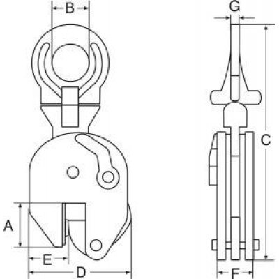 Zved.kles. CU-2.0 univer. nosnost 2000kg - obrázek