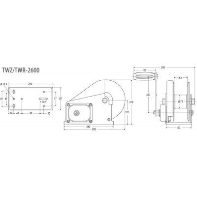 Rucní naviják TWZ 2600 nosnost 1200 kg - obrázek