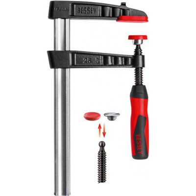 Šroubová svěrka z temperované litiny s 2-složkovou rukojetí 400x175 mm/32x10 mm BESSEY
