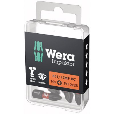 Bit Impaktor 1/4" DIN 3126 C6,3 PH2 x 25 mm balení 10 ks Wera