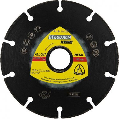 Diamantový brusný kotouc DT 600 ACM Supra 125x1,3X22,23mm KLINGSPOR