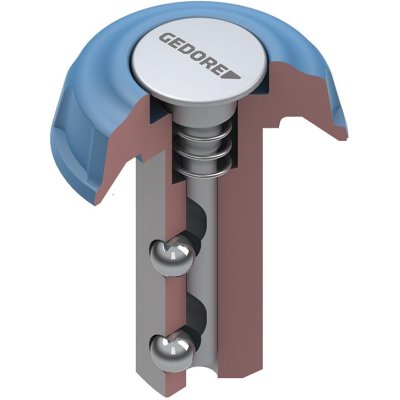 Čtyřhran s hřibovou hlavou 1/2" s tlačítkem Gedore - obrázek