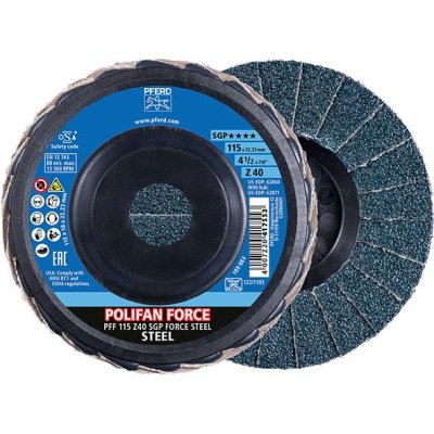 Lamelový brusný kotouč FORCE SGP STEEL 115 mm Z 40 Pferd