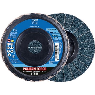 Lamelový brusný kotouč FORCE SGP STEEL 115 mm Z 60 Pferd