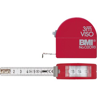 Kapesní svinovací metr s průzorem 3 m x16 mm s kružítkem BMI