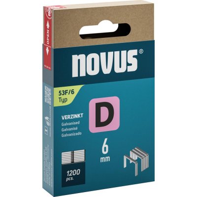 Svorka z plochého drátu D Typ 53F/6 mm zn Novus Bal.j. po 1200 ks