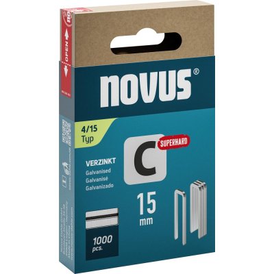 Svorka s úzkým hřbetem C Typ 4/15 mm Novus Bal.j. po 1000 ks