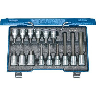 Sada šroubovákových hlavic 1/2" Vnitřní šestihran 5-17mm 15 ks. Gedore